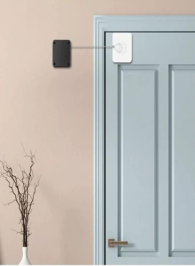 Delzon ملصقات إغلاق الأبواب الأوتوماتيكية ذاتية اللصق من ديلزون مع رباط، لإغلاق الأبواب الداخلية بدون حفر وسهلة التركيب (أسود) - Image 2